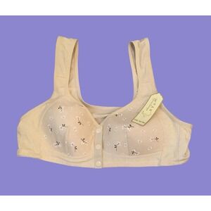 Youxianya Yellow Floral Front Closure Bra Comfort Wireless Support Sz S NWT!